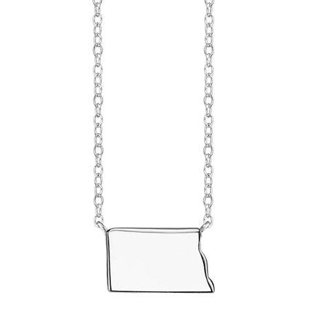 Footnotes Sterling Silver North Dakota State Necklace