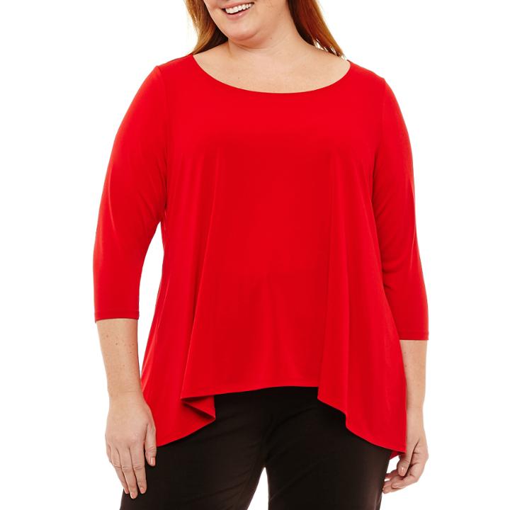 Liz Claiborne 3/4 Sleeve Swing Tunic- Plus