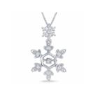 Enchanted By Disney 1/10 C.t.t.w. Diamond Sterling Silver Frozen Snowflake Pendant Necklace