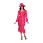 Giovanna Collection Women's 2-piece Lace Eyelets Skirt Suit