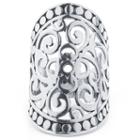 Sparkle Allure Sparkle Allure Womens Silver Over Brass Cocktail Ring