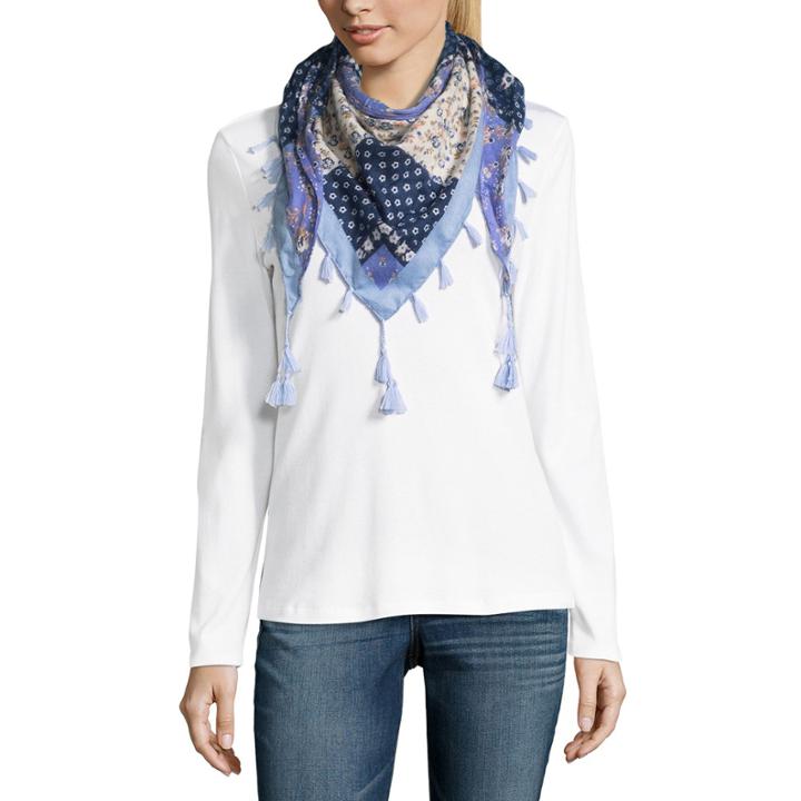 Mixit Floral Fringe Neckerchief Scarf