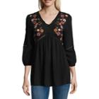Arizona 3/4 Sleeve Peasant Top-juniors