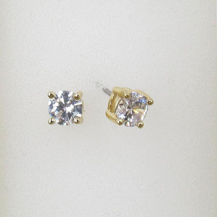 Vieste Rosa Clear Brass 4mm Round Stud Earrings