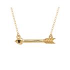 Personalized 10k Yellow Gold Initial Arrow Necklace
