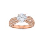 Diamonart Womens 2 1/2 Ct. T.w. Lab Created Round White Cubic Zirconia 10k Gold Engagement Ring