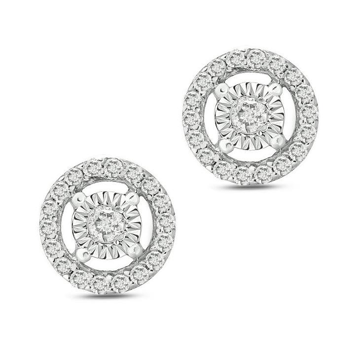 1/10 Ct. T.w. White Diamond Sterling Silver 5.3mm Stud Earrings