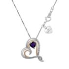 Hallmark Diamonds Womens Genuine Purple Amethyst Heart Pendant Necklace