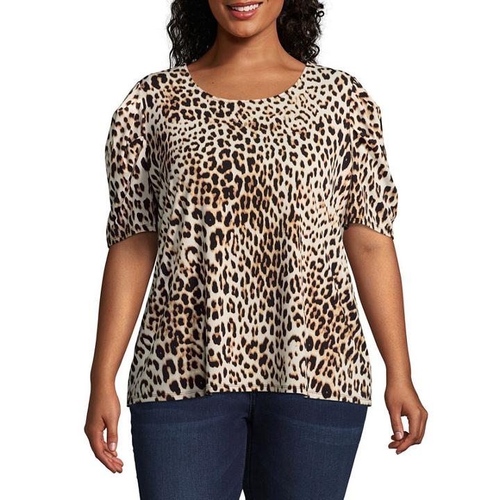 Worthington Elbow Tuck Sleeve Blouse - Plus