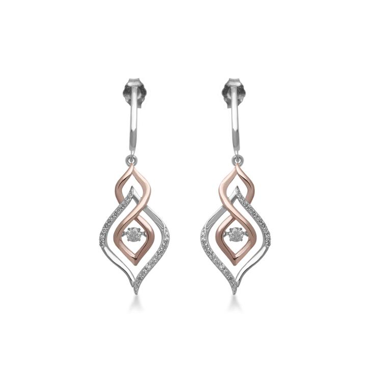 Love In Motion&trade; 1/3 Ct. Tw. Diamond 10k Two-tone Gold Teardrop Drop Earrings