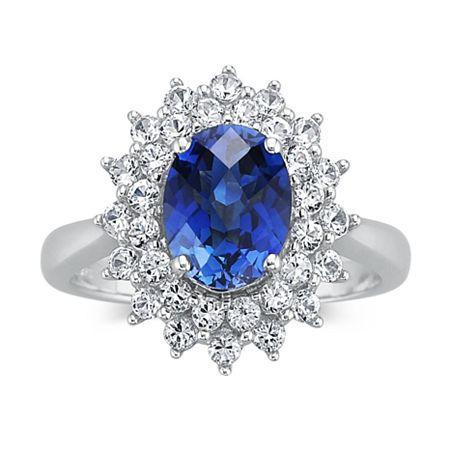 Sterling Silver Lab Created Sapphire Ring