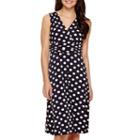 Ronni Nicole Sleeveless Polka Dot Printed A-line Dress
