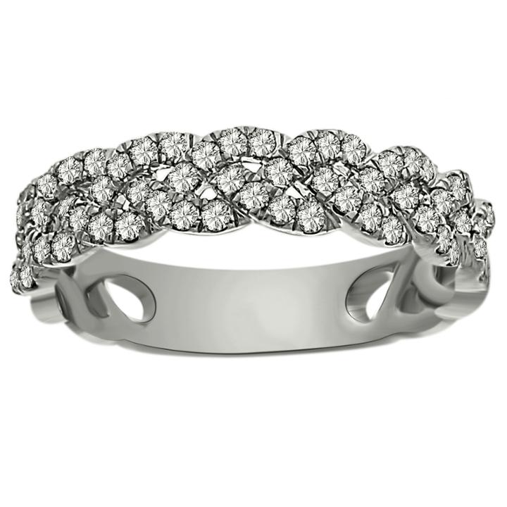 Womens 3/4 Ct. T.w. Genuine White Diamond Platinum Band