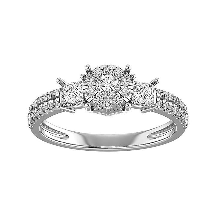 Womens 7/8 Ct. T.w. Diamond White Engagement Ring