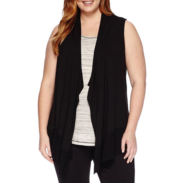 Liz Claiborne Cascade Vest Cardigan - Plus