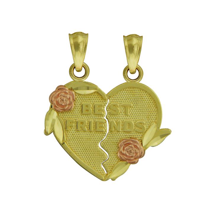 10k Two-tone Gold Best Friends Pendants