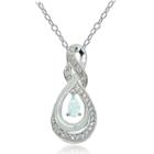 Womens White Opal Pear Pendant Necklace