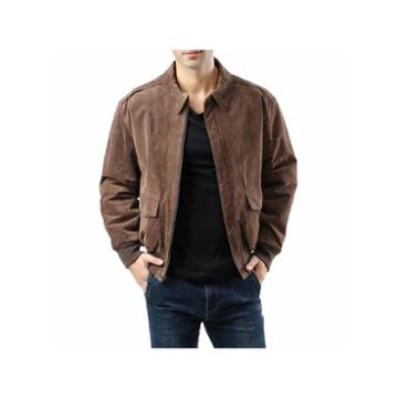 Landing Leathers Men's A-2 Suede Leather Flight Bomber Jacket - Big And Tall