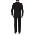 Verno Men's Black Classic Fit Single Breast Two Piece Suit