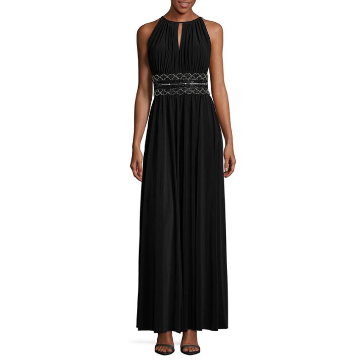 R & M Richards Sleeveless Embellished Fitted Gown-talls