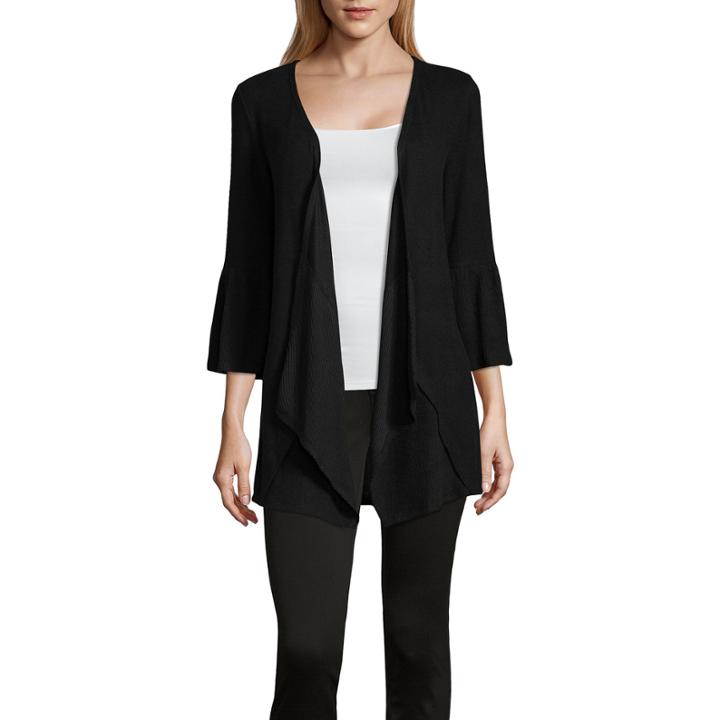 Alyx 3/4 Sleeve Round Neck Open Front Cardigan