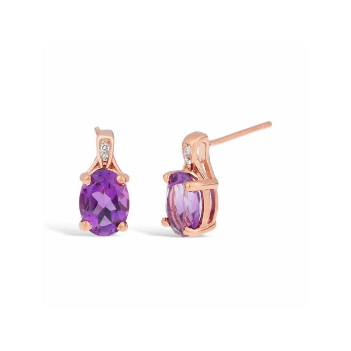 Diamond Accent Purple Amethyst 14k Gold Over Silver Drop Earrings
