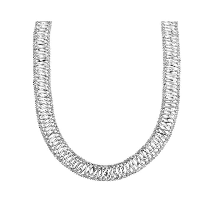 Sterling Silver Woven X-design Necklace