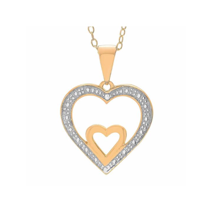 Womens Diamond Accent White Diamond 18k Gold Over Silver Pendant Necklace