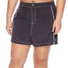 Free Country Drawstring Solid Swim Shorts Juniors Plus