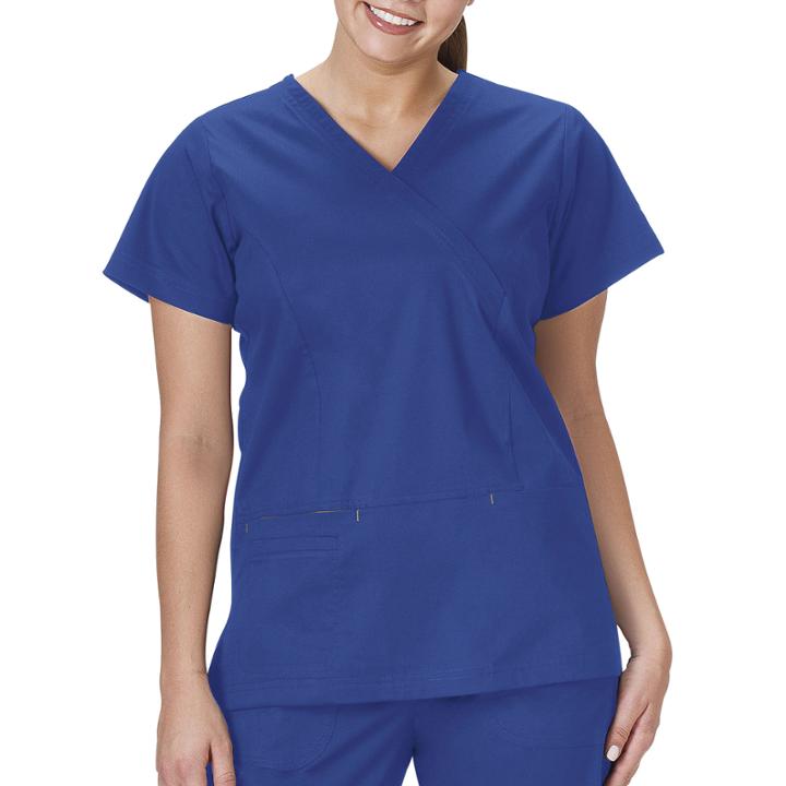 Bio Stretch Womens Mock Wrap Scrub Top