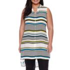 Worthington Sleeveless Extra-long Woven Tunic Blouse - Plus