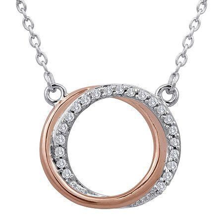 1/10 Ct. T.w. Diamond Two-tone Circle Pendant Necklace