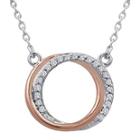 1/10 Ct. T.w. Diamond Two-tone Circle Pendant Necklace