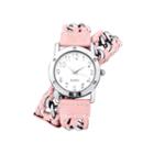 Decree Womens Chain-link Pink Strap Wrap Watch