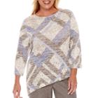 Alfred Dunner Copenhagen 3/4-sleeve Textured Top - Plus