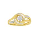 Diamond Blossom 1/4 Ct. T.w. Diamond 10k Yellow Gold Swirl Cluster Ring