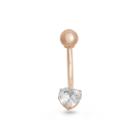 10k Pink Gold Cubic Zirconia Belly Ring