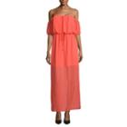 City Triangle 3/4 Sleeve Maxi Dress-juniors