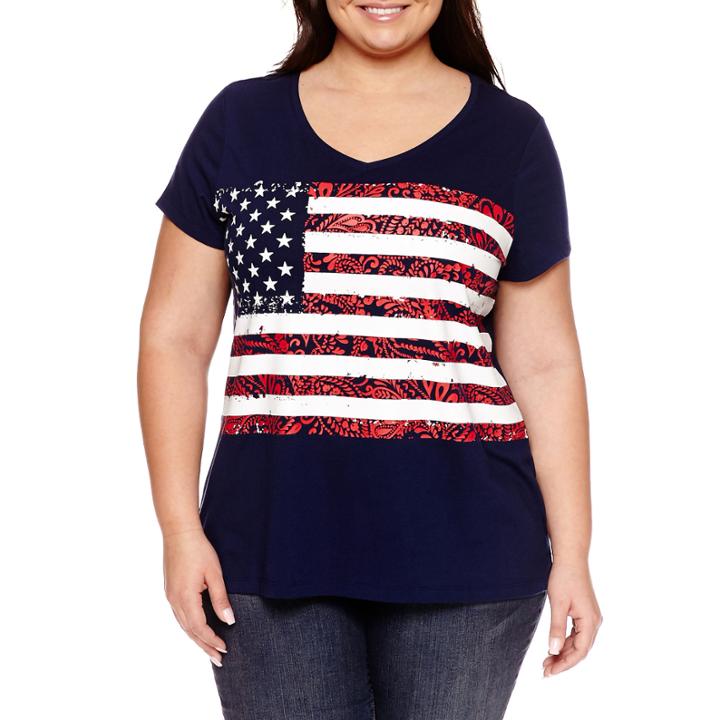 St. John's Bay Short Sleeve Liberty T-shirts - Plus