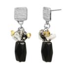 Rox By Alexa Onyx And White Howlite Cluster Earrings