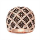 Diamonart Womens 2 Ct. T.w. Brown Cubic Zirconia 14k Gold Over Silver Cocktail Ring