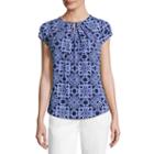 Liz Claiborne Short Sleeve Round Neck Knit Blouse