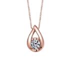Sirena Womens 1/8 Ct. T.w. White Diamond 14k Gold Pendant Necklace