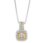 Womens 1/4 Ct. T.w. White Diamond 14k Gold Over Silver Sterling Silver Pendant Necklace