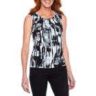 Black Label By Evan-picone Sleeveless Geometric Blouse