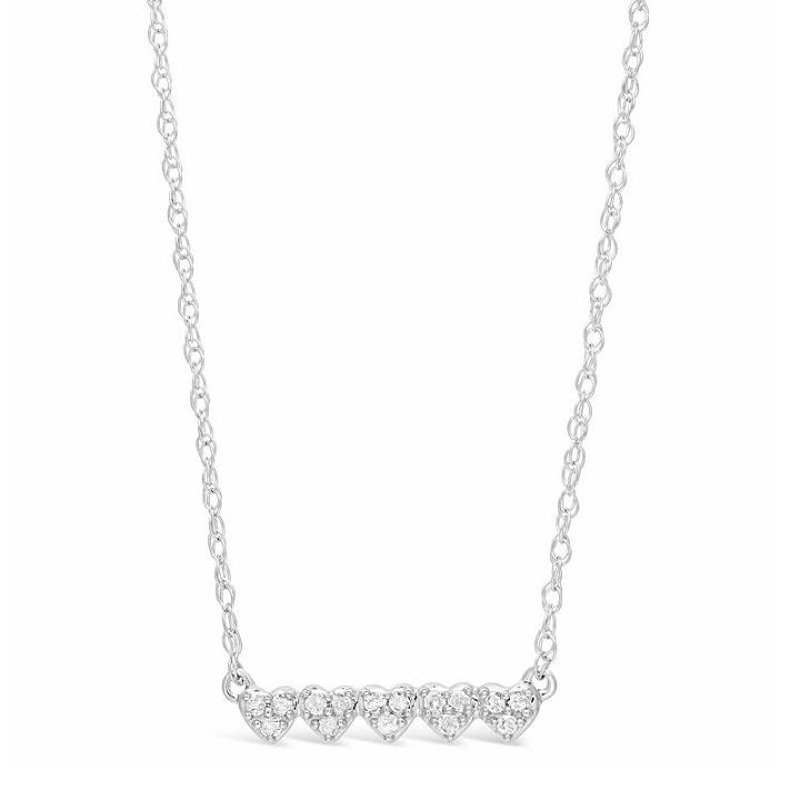 Womens 1/7 Ct. T.w. White Diamond Heart Pendant Necklace