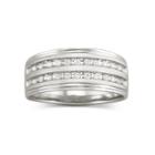 Mens 1/4 Ct. T.w. Diamond Band Sterling Silver
