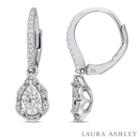 Laura Ashley 1/2 Ct. T.w. Genuine White Diamond Drop Earrings