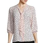 Heart & Soul 3/4-sleeve Polka Dot Bow Blouse