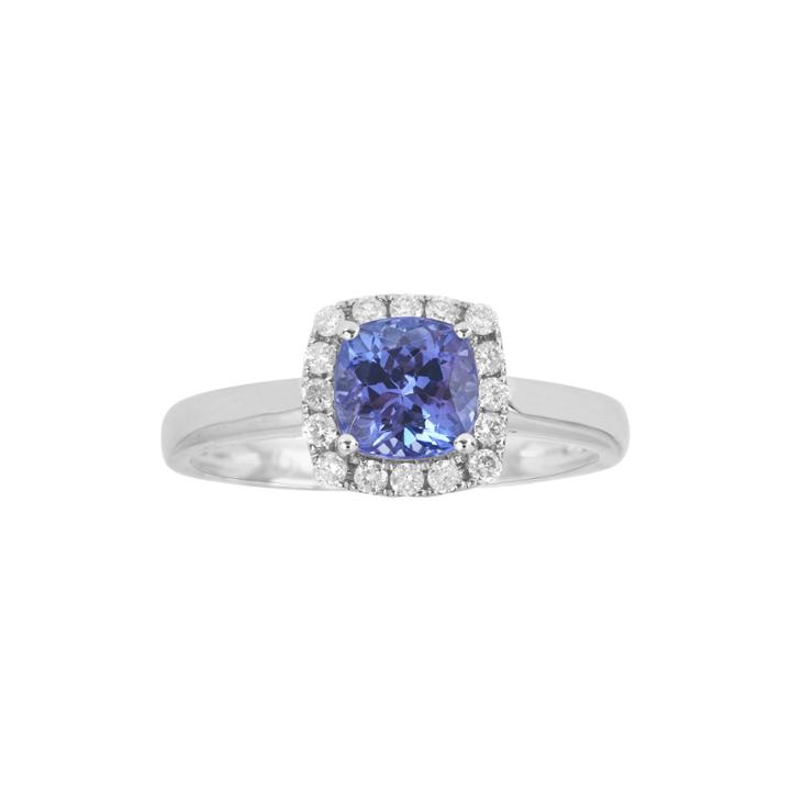 Limited Quantities Genuine Tanzanite And 1/8 Ct. T.w. Diamond Ring